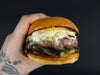 Foto del burger con blue cheese